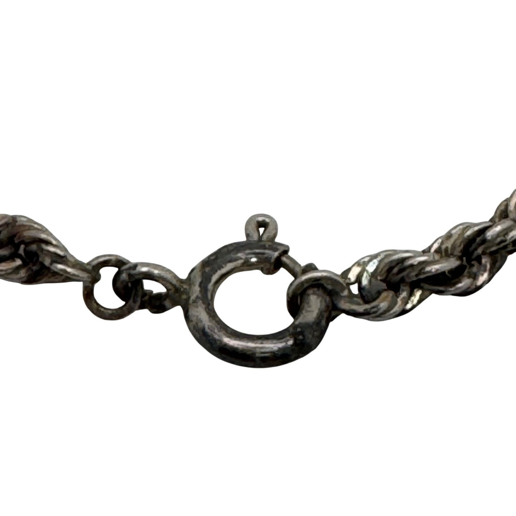 Vintage Sterling Silver Rope Chain Necklace 24" Long Spring Ring Clasp 16g