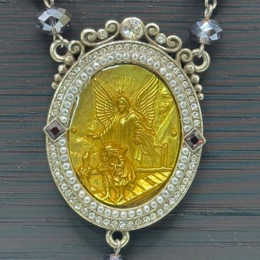 Brighton Angel Guard All You Love Pendant Necklace Protective Crystal Chain 17"