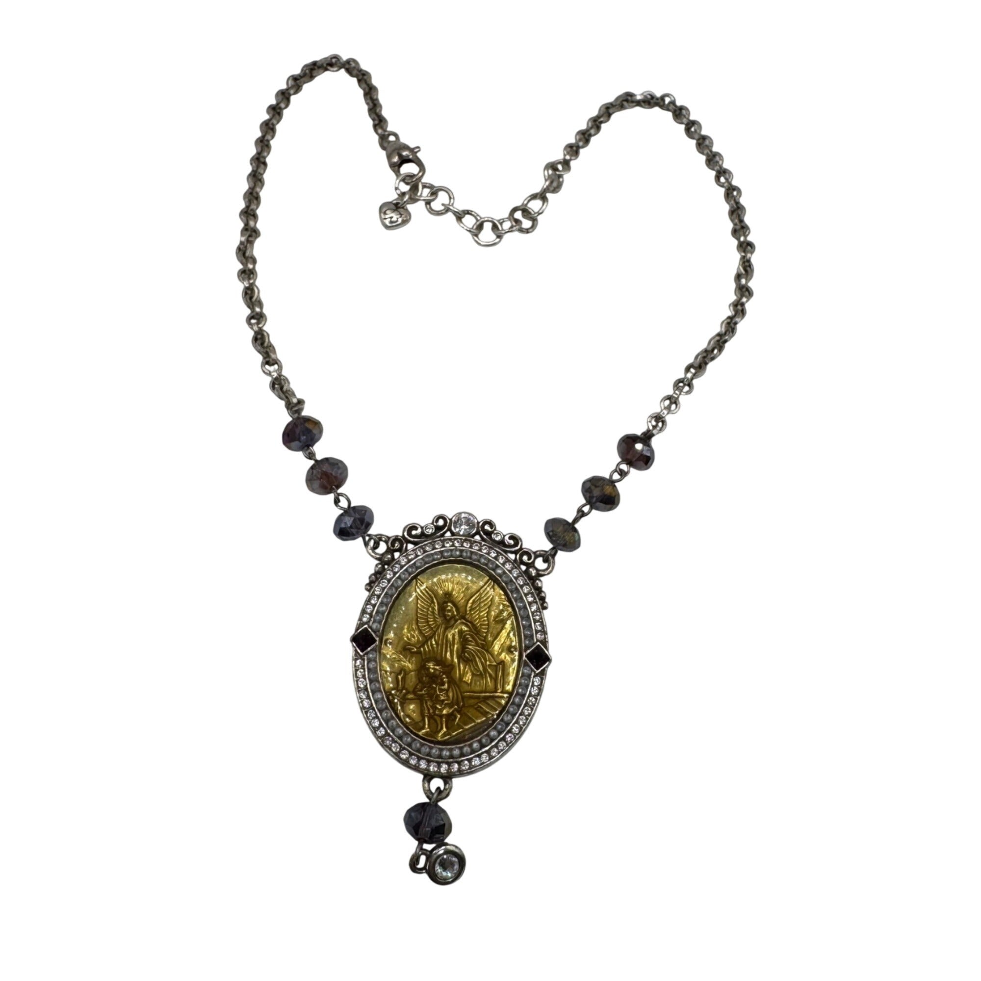 Brighton Angel Guard All You Love Pendant Necklace Protective Crystal Chain 17"