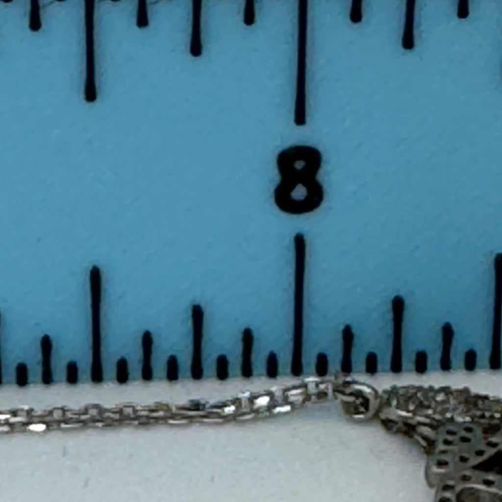 Vintage Sterling Silver Om Necklace Hamsa & Evil Eye Crystal Pendants Chain 16"