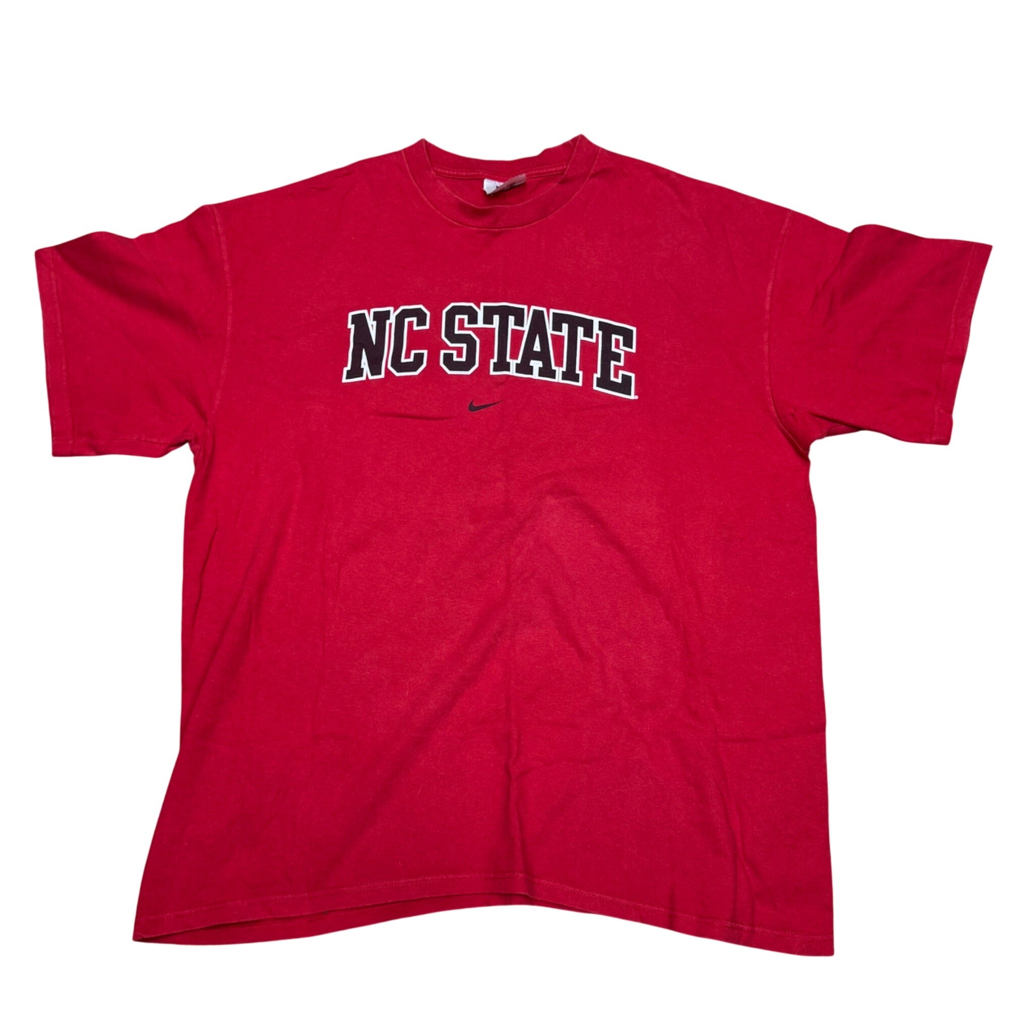 Vintage Nike NC State Red Graphic T-Shirt XL 100% Cotton Casual Short Sleeve Tee