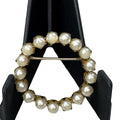 12k Gold Filled Akoya Pearl Circle Wreath Brooch Pin TK Vintage 4gr Classic