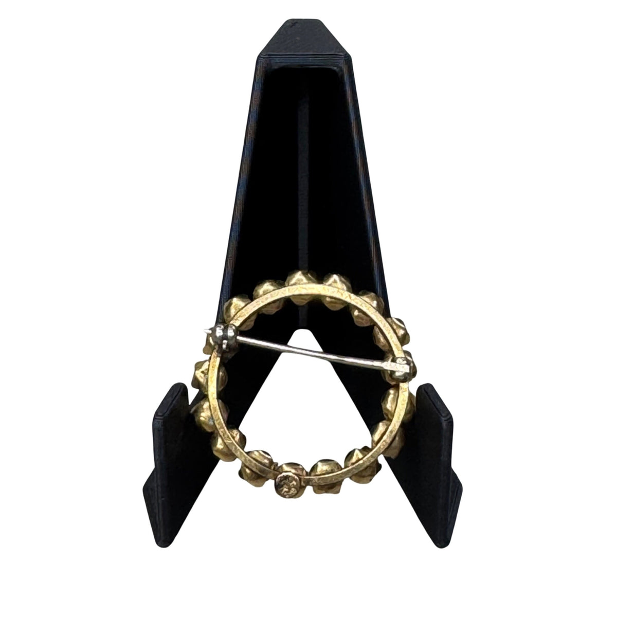 12k Gold Filled Akoya Pearl Circle Wreath Brooch Pin TK Vintage 4gr Classic