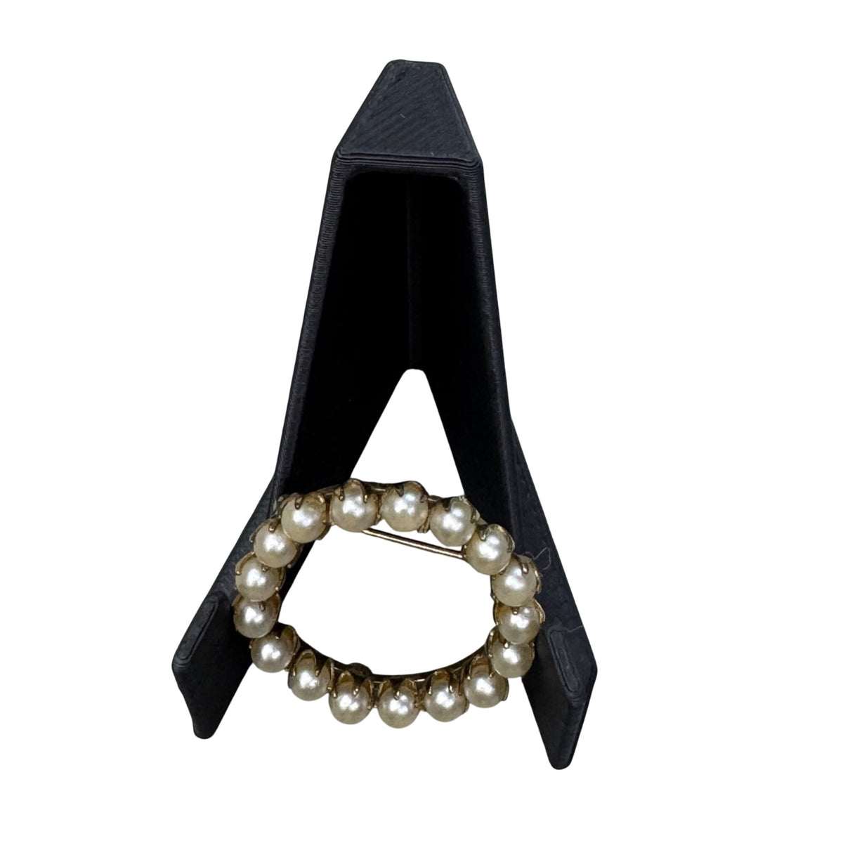 12k Gold Filled Akoya Pearl Circle Wreath Brooch Pin TK Vintage 4gr Classic
