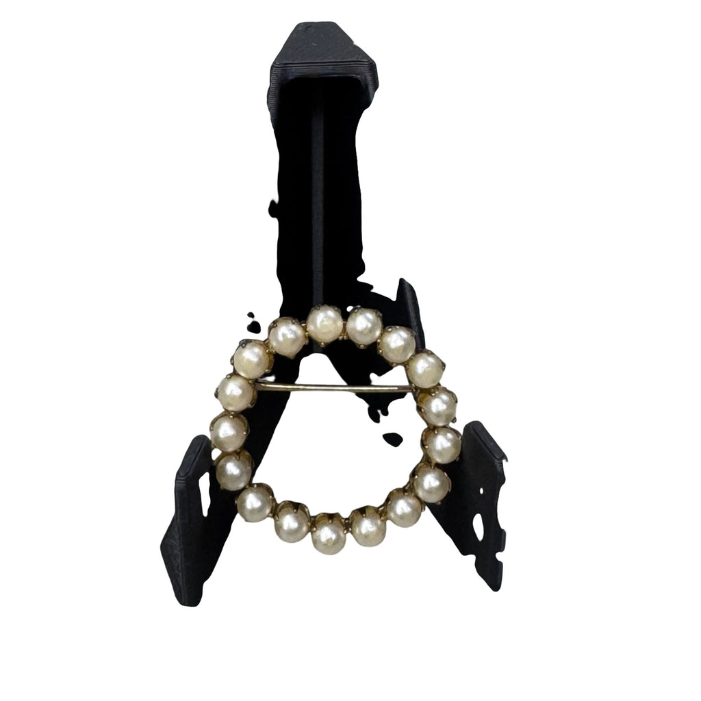 12k Gold Filled Akoya Pearl Circle Wreath Brooch Pin TK Vintage 4gr Classic