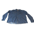 Wrangler Shirt 2XL Blue Denim Jean Button Down Flex Stretch Comfort XXL Big Tall