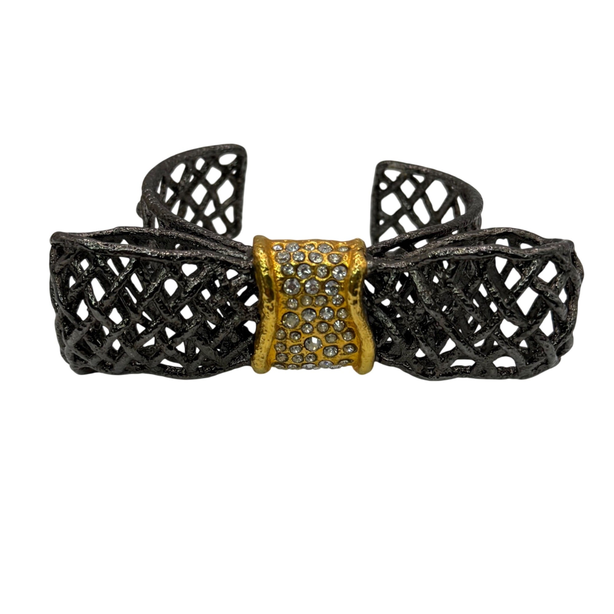 Avant-garde ALEXIS BITTAR Big BOW Sculptural Woven Caged Cuff Bracelet Runway