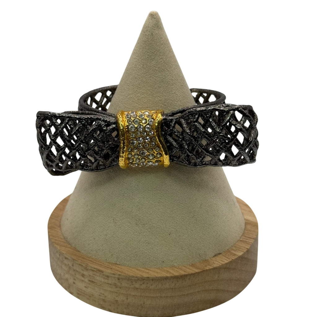 Avant-garde ALEXIS BITTAR Big BOW Sculptural Woven Caged Cuff Bracelet Runway