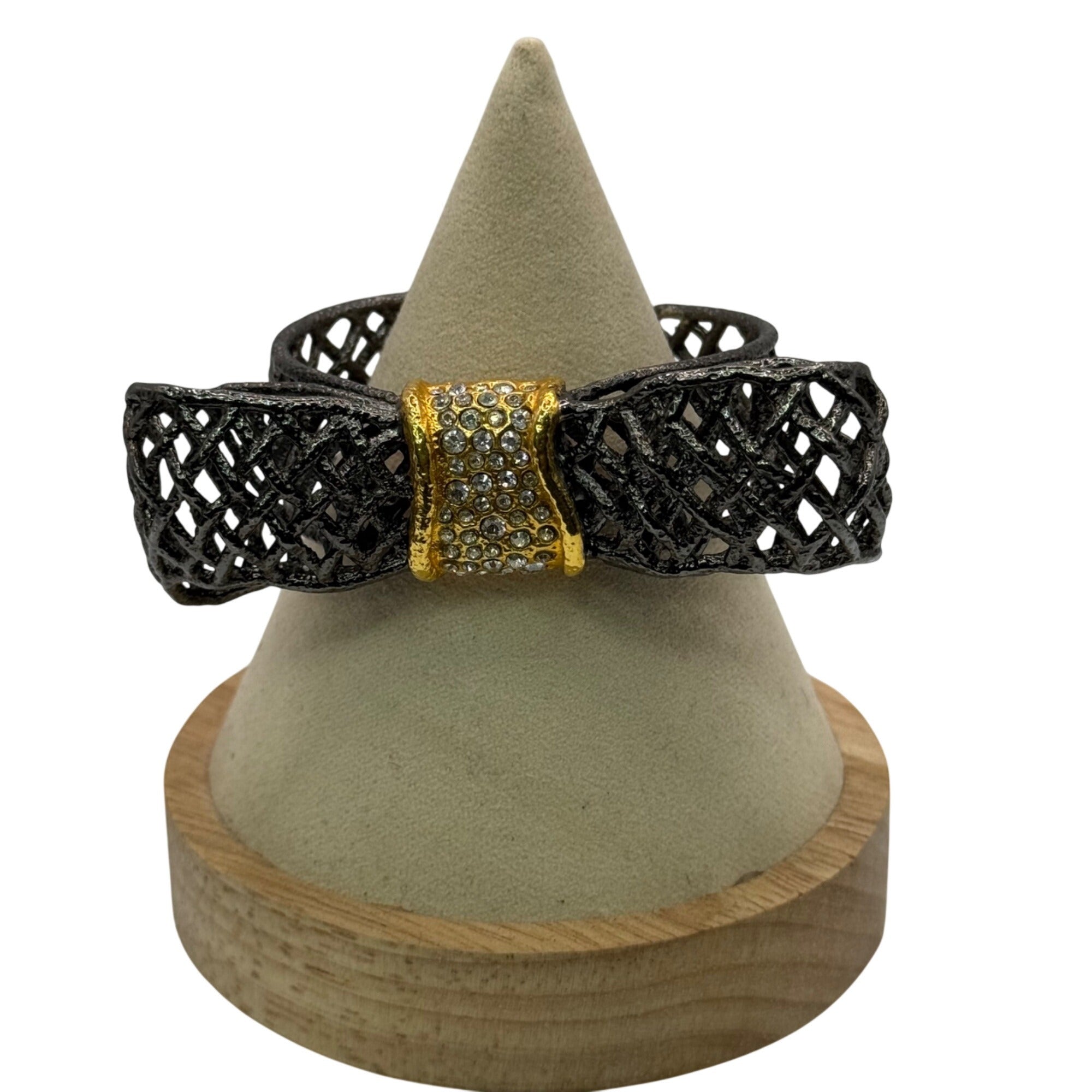 Avant-garde ALEXIS BITTAR Big BOW Sculptural Woven Caged Cuff Bracelet Runway