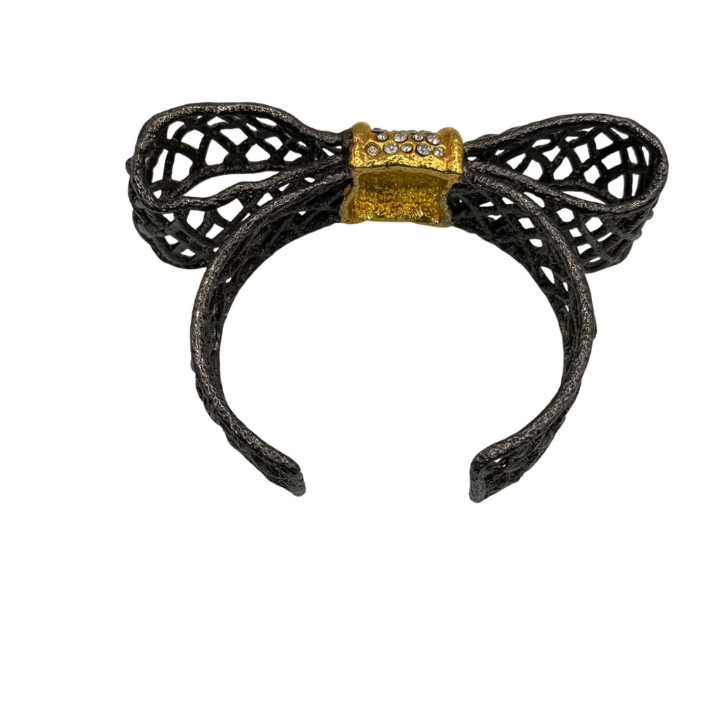 Avant-garde ALEXIS BITTAR Big BOW Sculptural Woven Caged Cuff Bracelet Runway