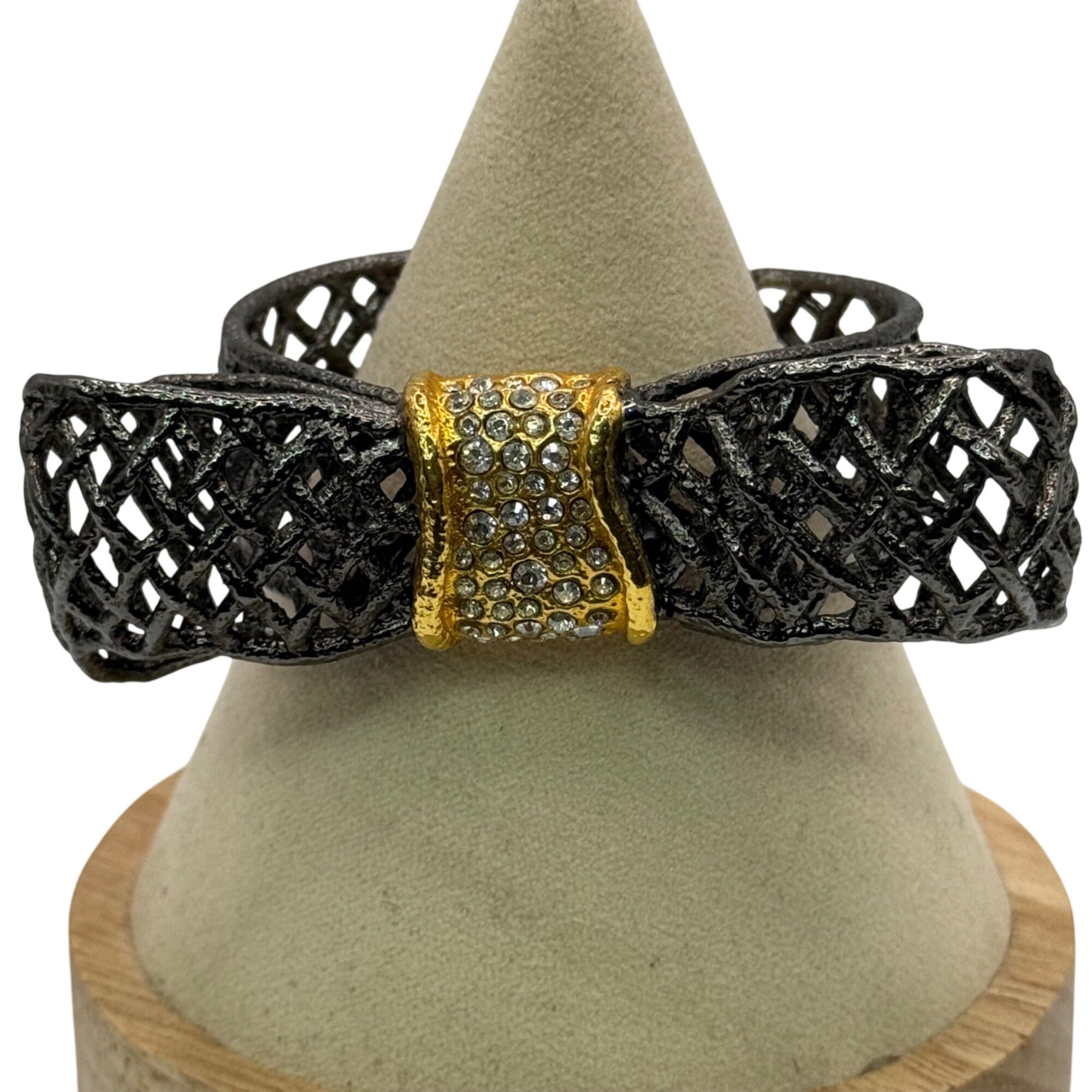 Avant-garde ALEXIS BITTAR Big BOW Sculptural Woven Caged Cuff Bracelet Runway