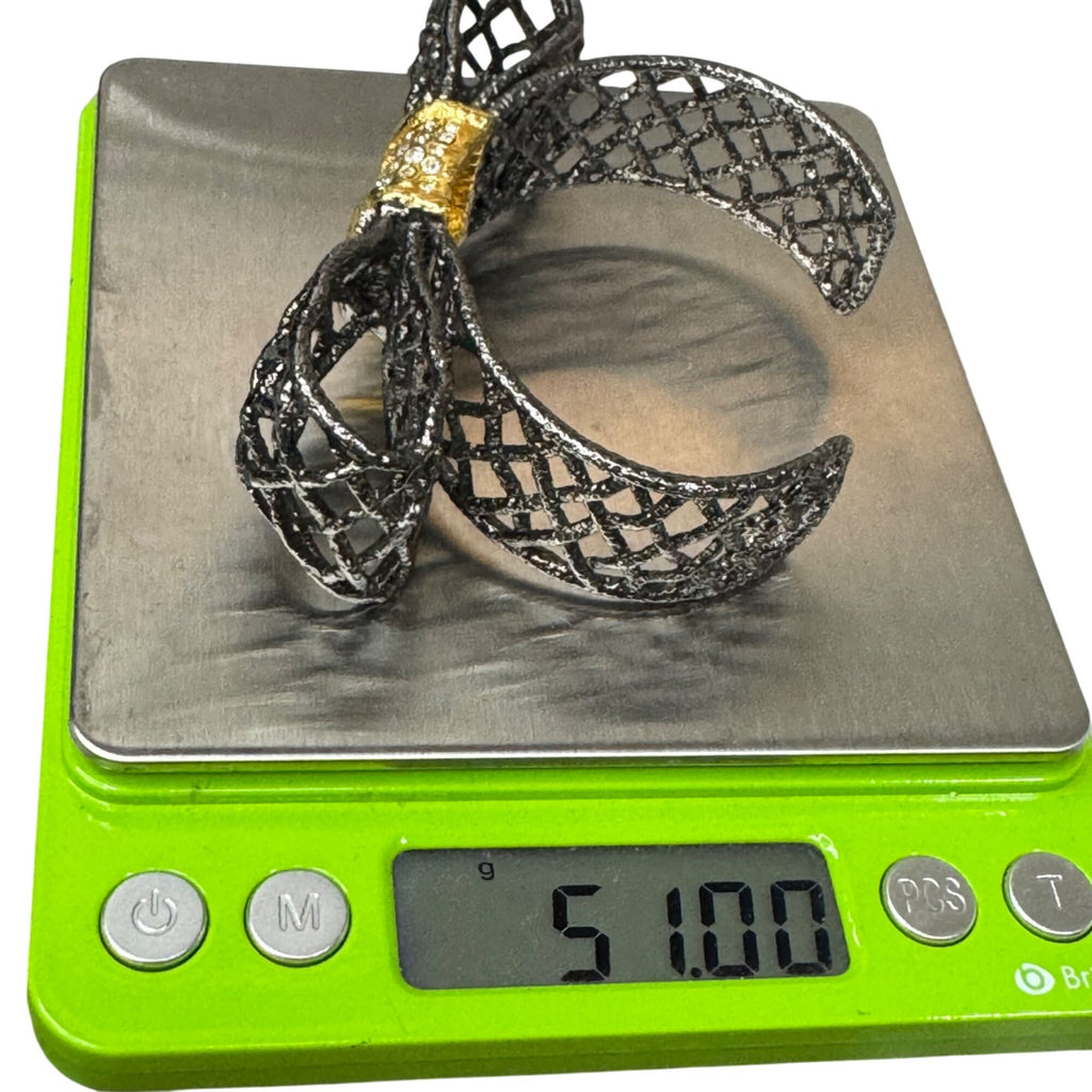 Avant-garde ALEXIS BITTAR Big BOW Sculptural Woven Caged Cuff Bracelet Runway