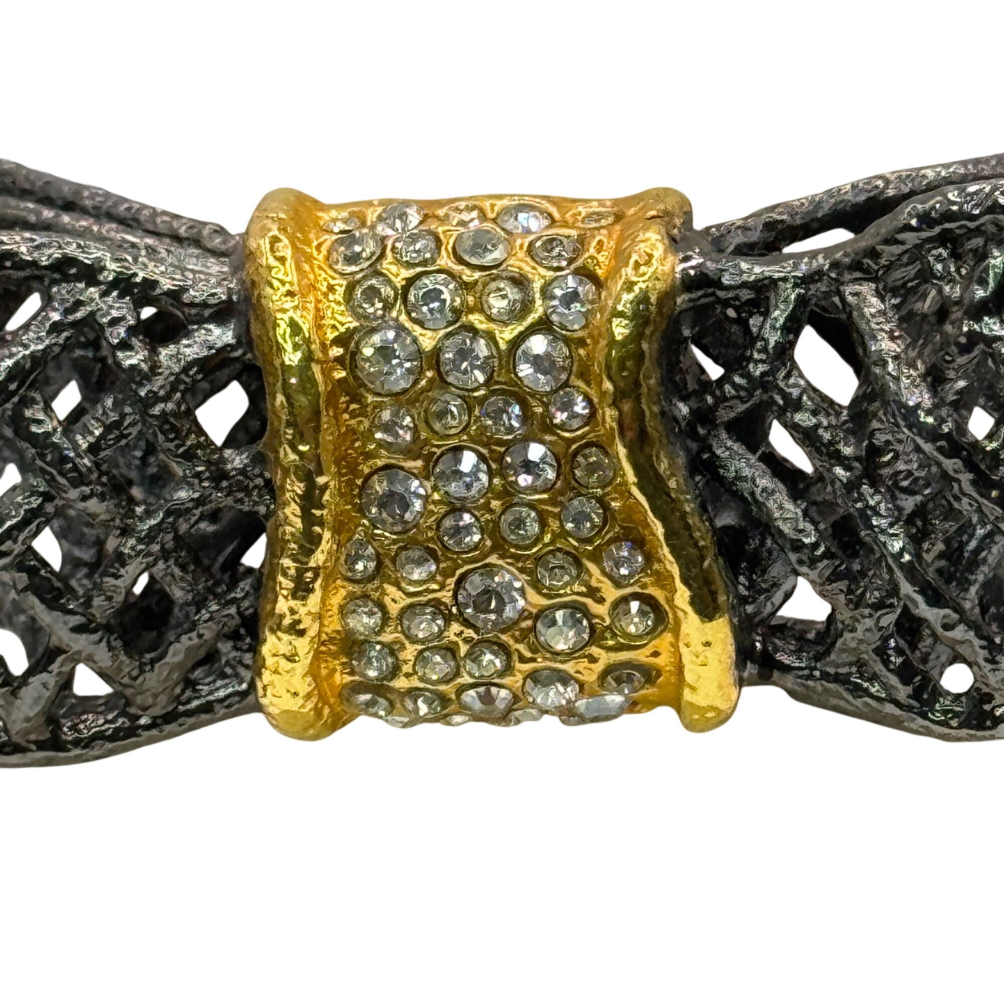 Avant-garde ALEXIS BITTAR Big BOW Sculptural Woven Caged Cuff Bracelet Runway