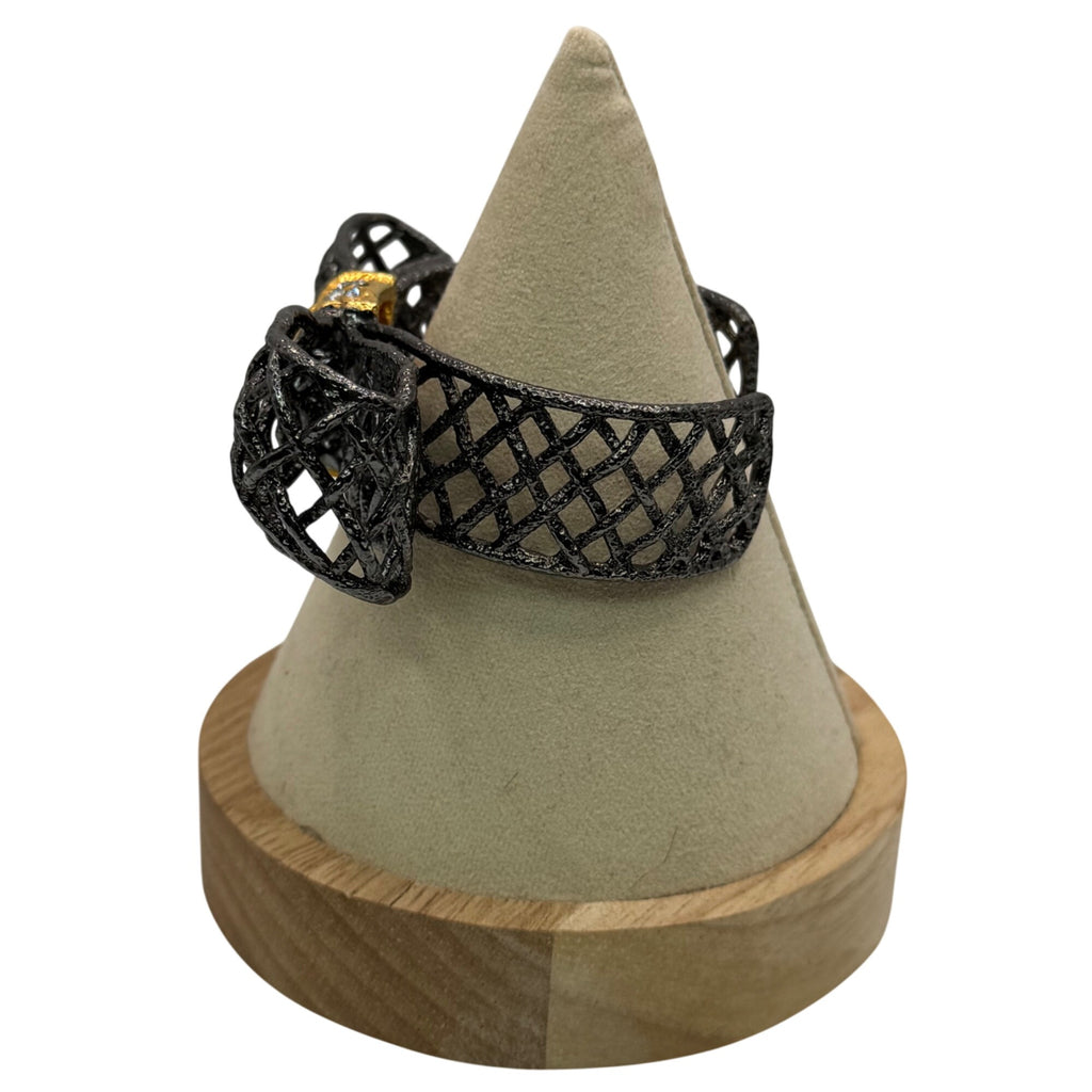 Avant-garde ALEXIS BITTAR Big BOW Sculptural Woven Caged Cuff Bracelet Runway