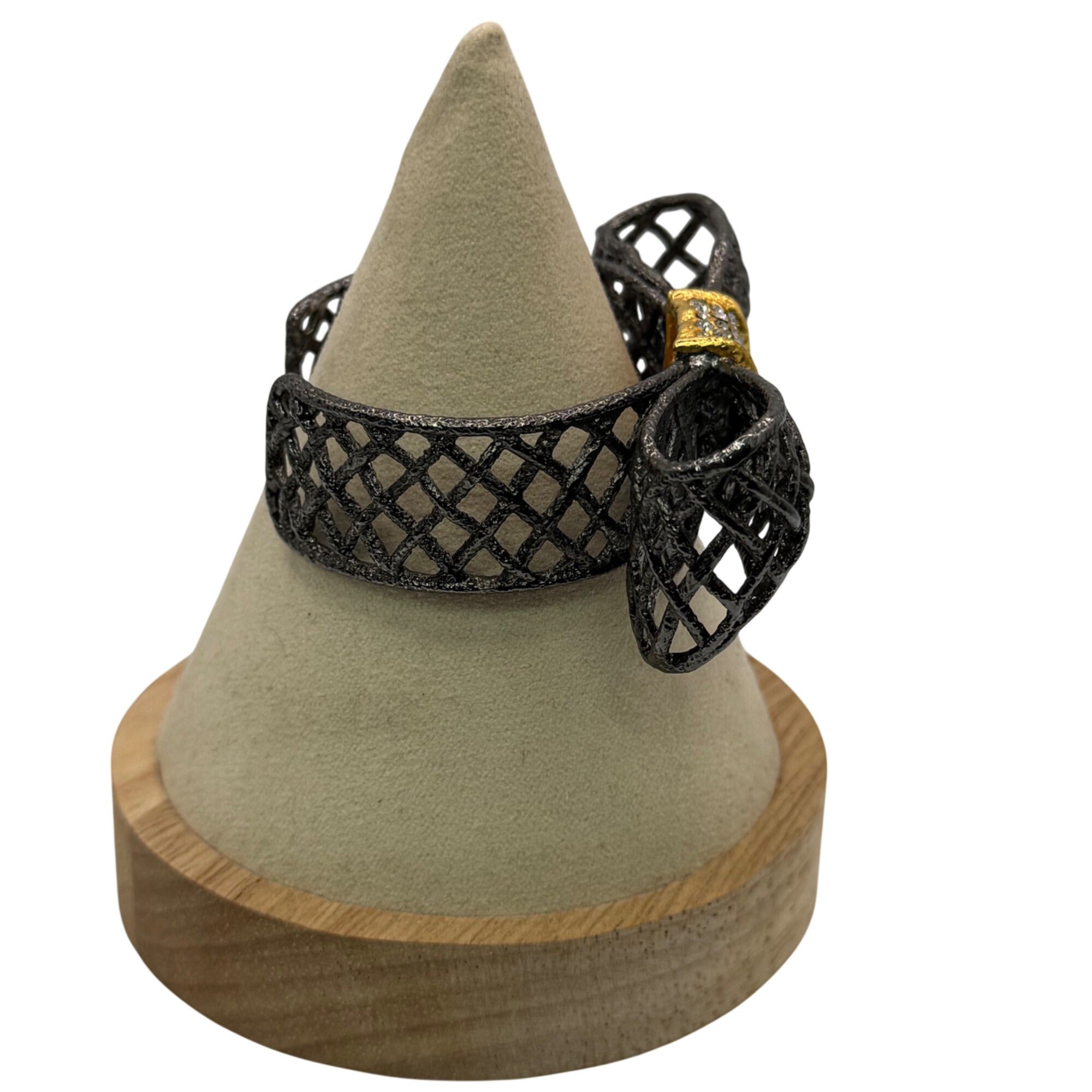 Avant-garde ALEXIS BITTAR Big BOW Sculptural Woven Caged Cuff Bracelet Runway