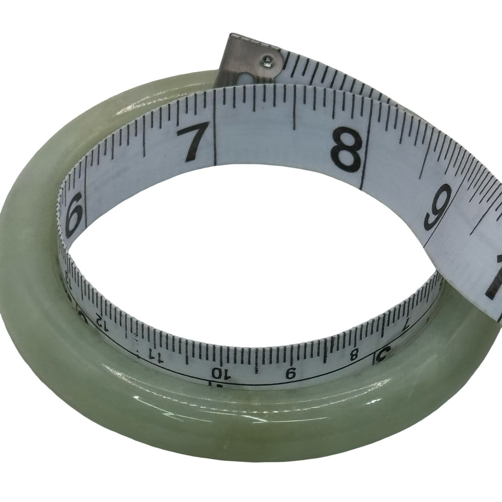 Solid Apple Green Jade Bracelet 7” Vintage 46.4g Polished Gemstone Bangle Estate