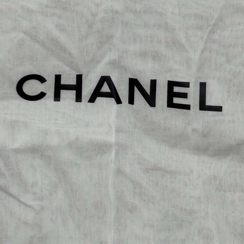 Chanel White Garment Bag 59"x24.5" Dustproof Cover With Black Trim For Dresses Or Coats