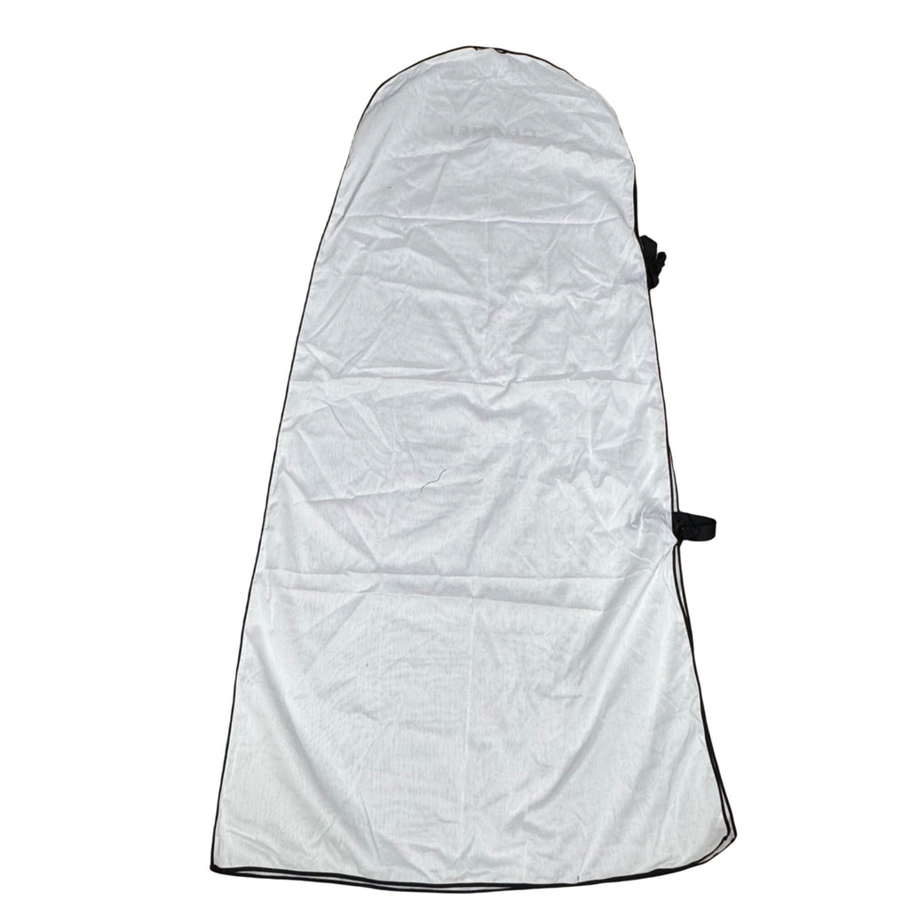 Chanel White Garment Bag 59"x24.5" Dustproof Cover With Black Trim For Dresses Or Coats