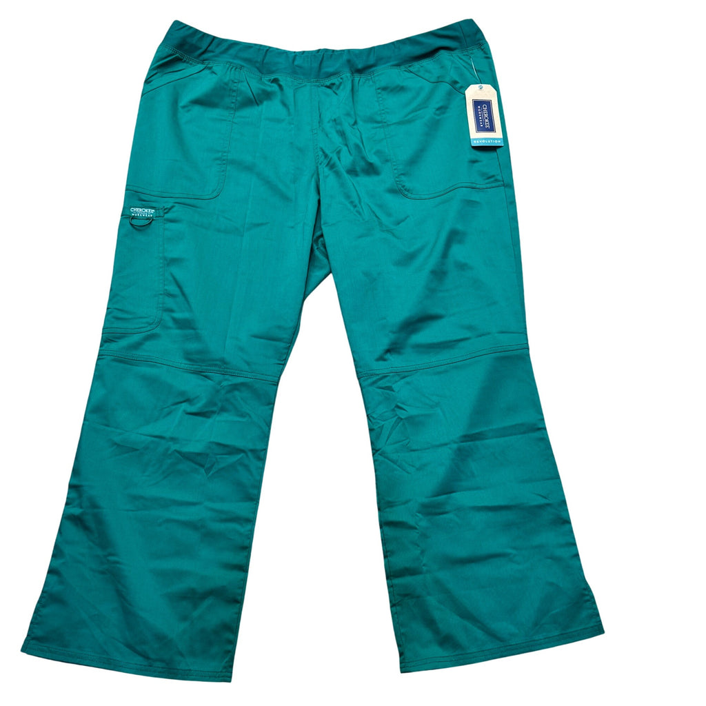 Cherokee Workwear Petite Scrub Pants 2XL Lot 3 Pair NEW Green Light Navy Blue