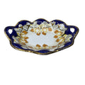 Vintage Imperial Nippon Porcelain Bowl Handles Cobalt Blue Gold Floral Gilt 10.5