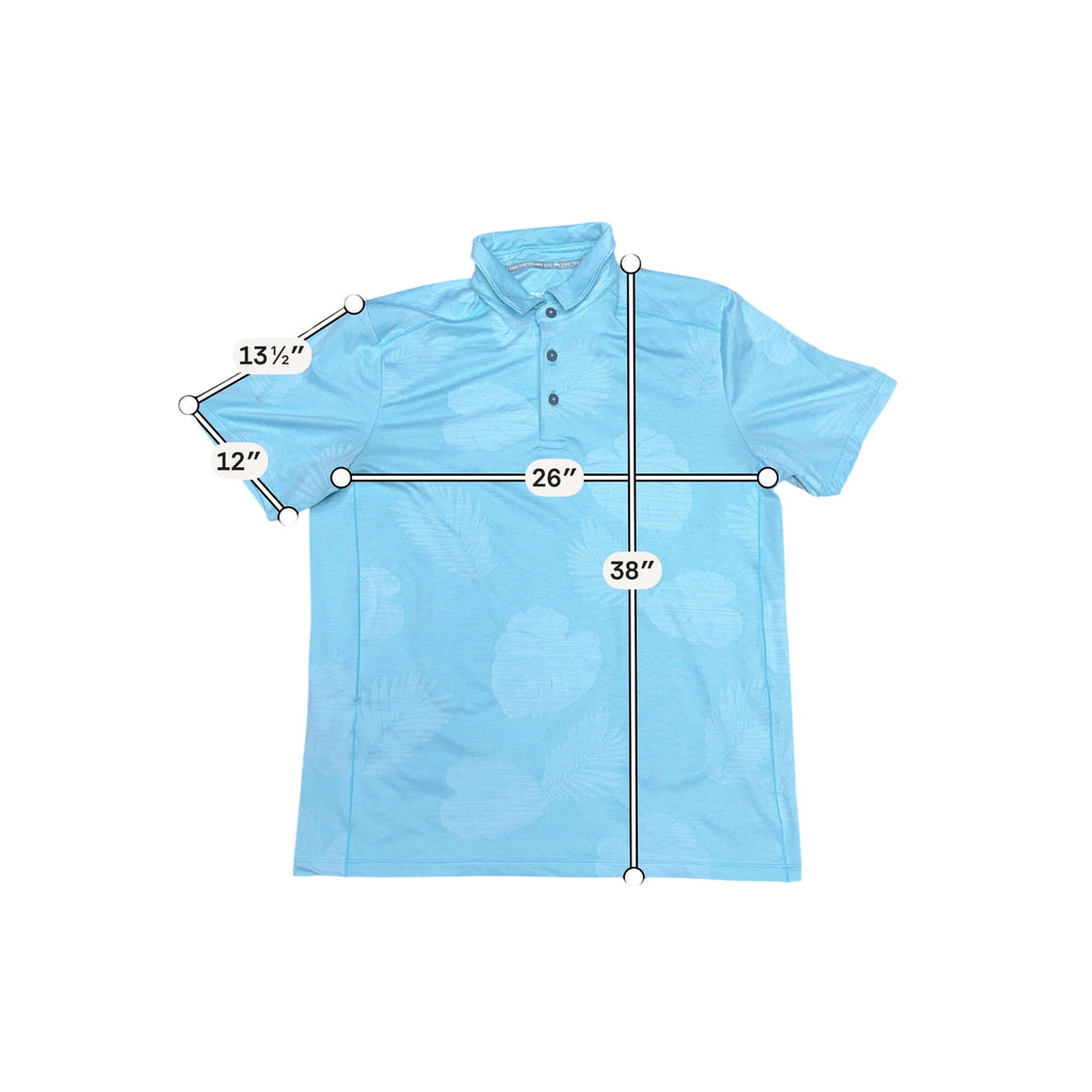 Tommy Bahama Delray Frond Polo Shirt Mens S Blue Tropical Palm Coast IslandZone