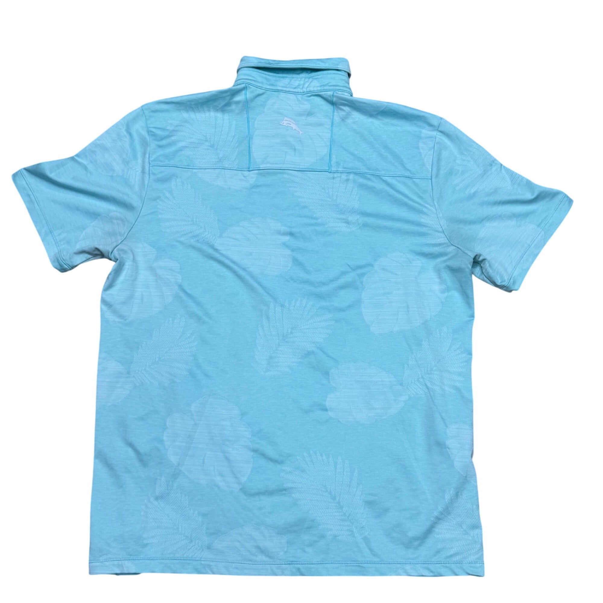 Tommy Bahama Delray Frond Polo Shirt Mens S Blue Tropical Palm Coast IslandZone