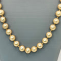 30" Long Double Knotted Silver Clasp Vintage Classic Gold Pearl Beaded Necklace