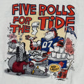2007 Auburn Vs Alabama Tiger Rag T-shirt Mens Size XL Five Rolls For The Tide