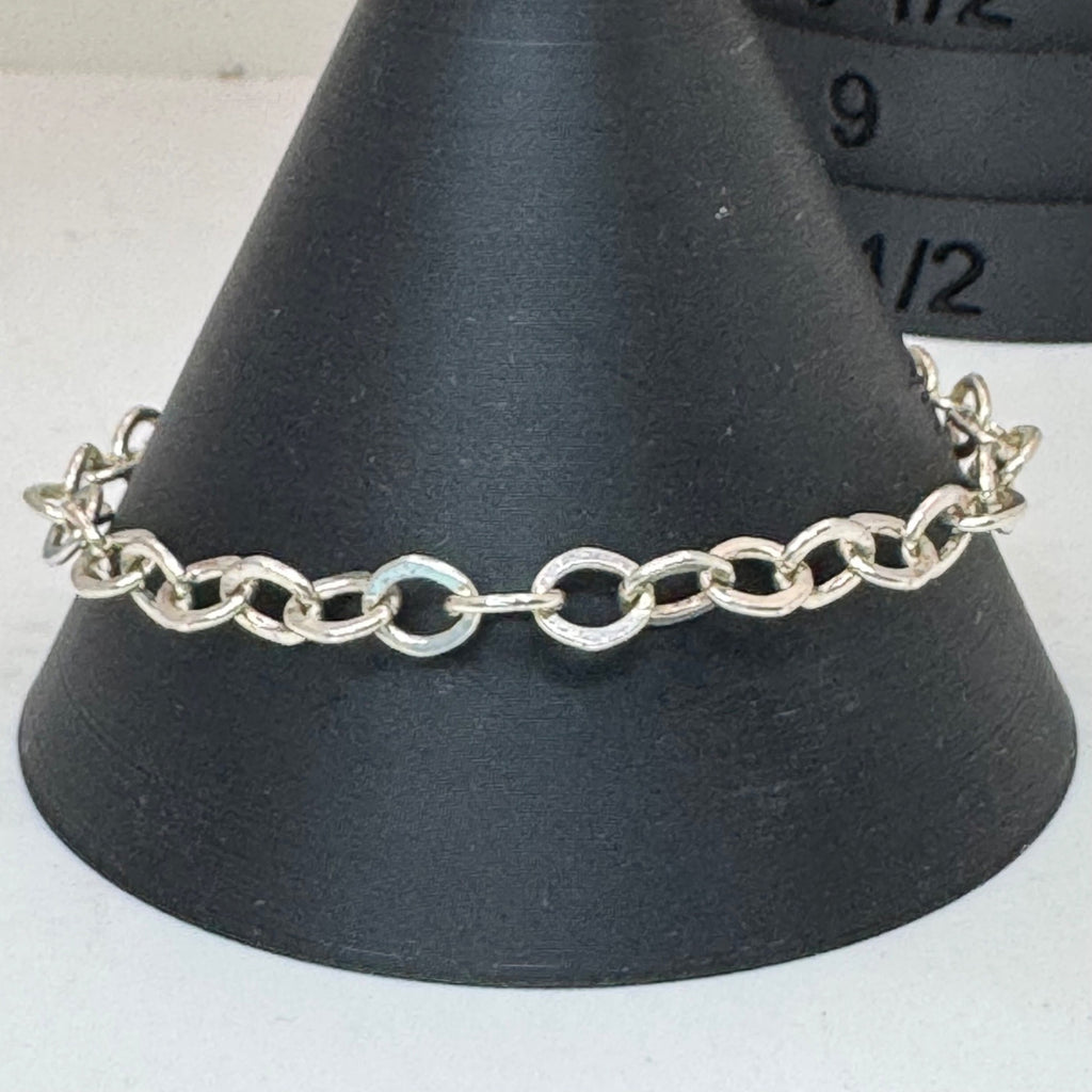 James Avery Sterling Silver 925 Forged Oval Link Charm Bracelet 7" Classic Est