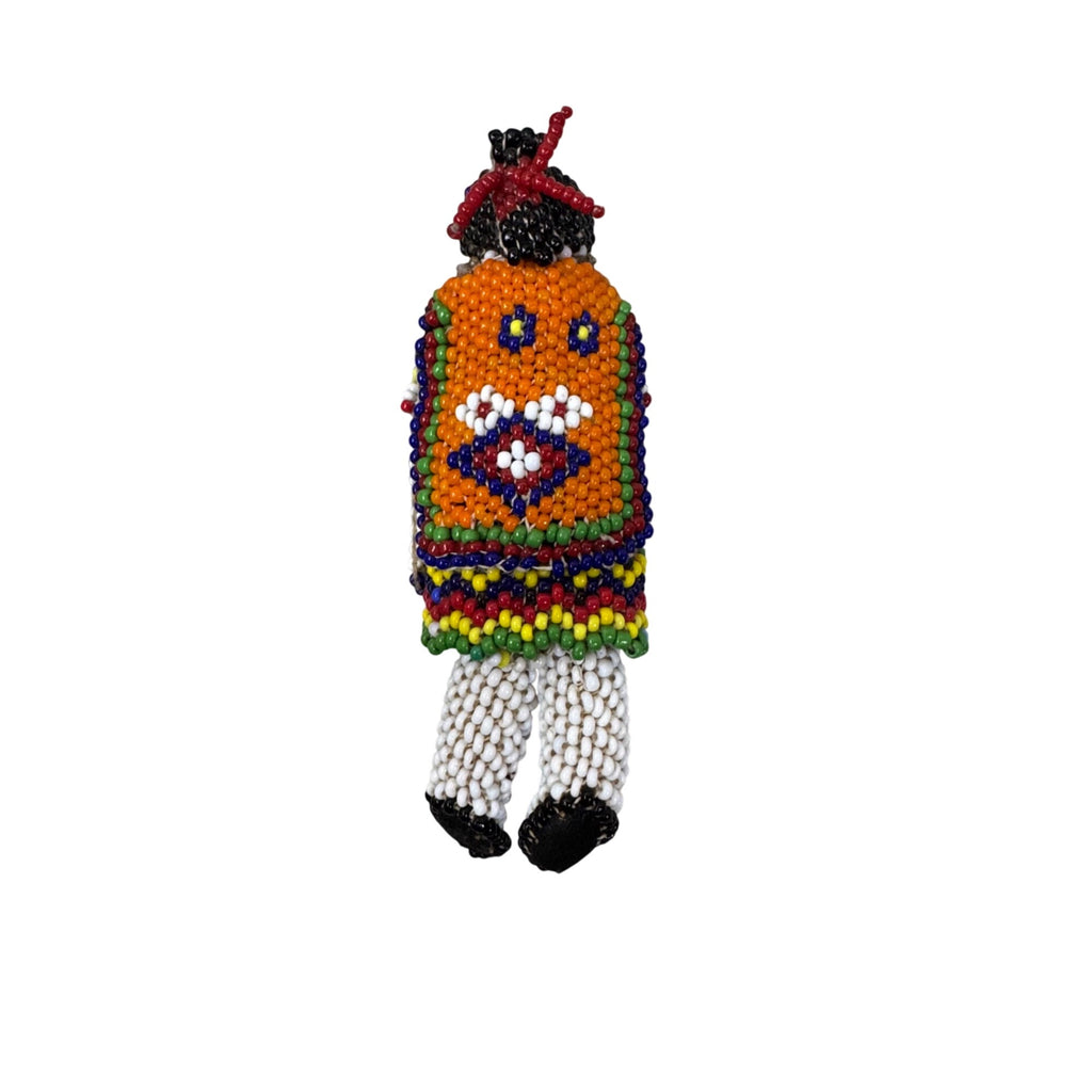Vintage Native American Beaded Buckskin Bag Small Pouch Medicine Doll Floral 6"