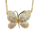 Vintage Orena Paris Gold-Tone Butterfly Pendant Necklace 16” Elegant Statement