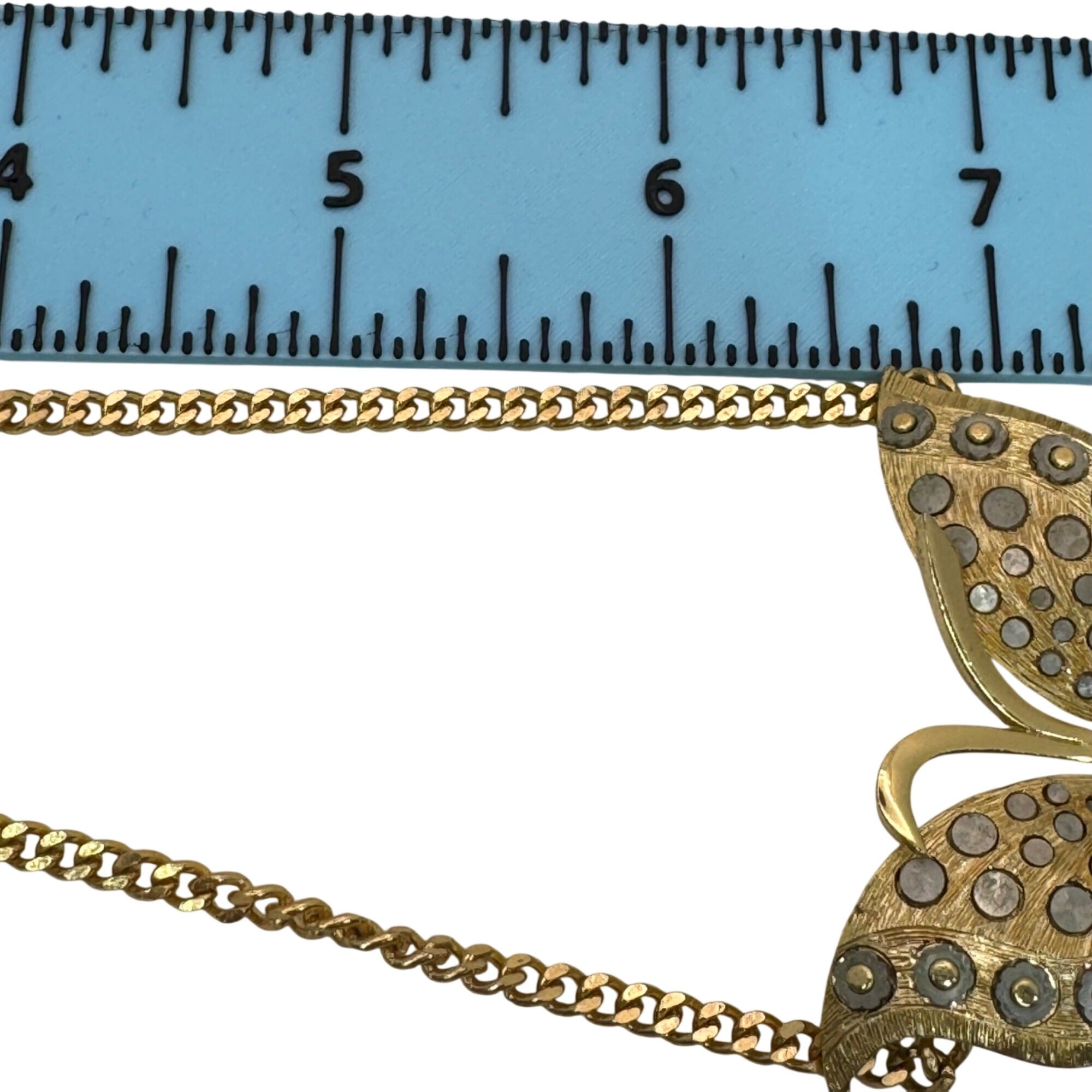 Vintage Orena Paris Gold-Tone Butterfly Pendant Necklace 16” Elegant Statement