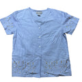 Jane Ashley Petite Blue Embroidered Button Daisies Flower Shirt Cotton Blouse M