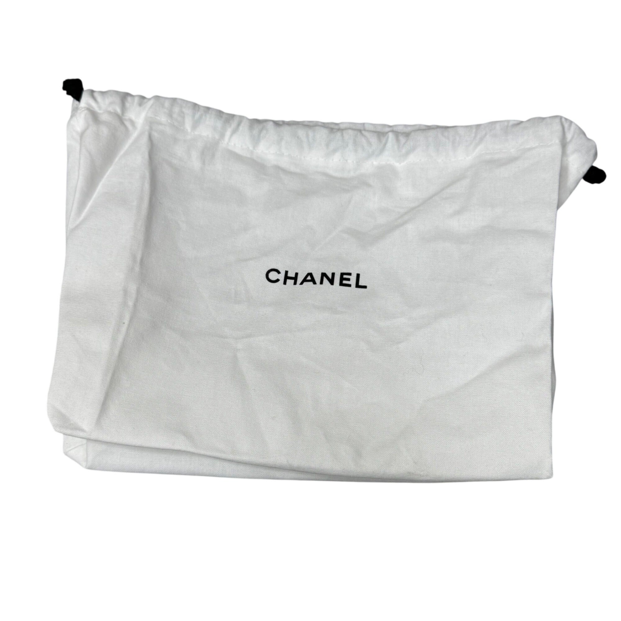Chanel White Drawstring Logo Dust Bag 9” X 7.5” For Handbag Clutch Authentic