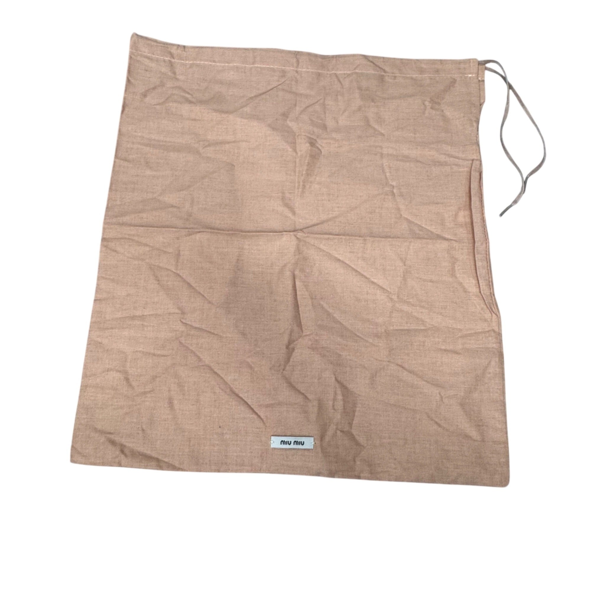 Miu Miu Dust Bag Beige Linen Drawstring 15X13 Storage Authentic Purse Handbag