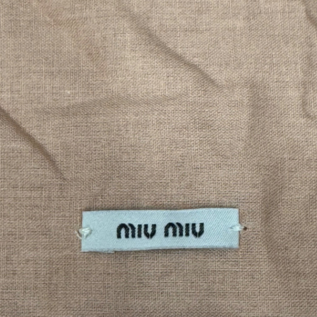 Miu Miu Dust Bag Beige Linen Drawstring 15X13 Storage Authentic Purse Handbag