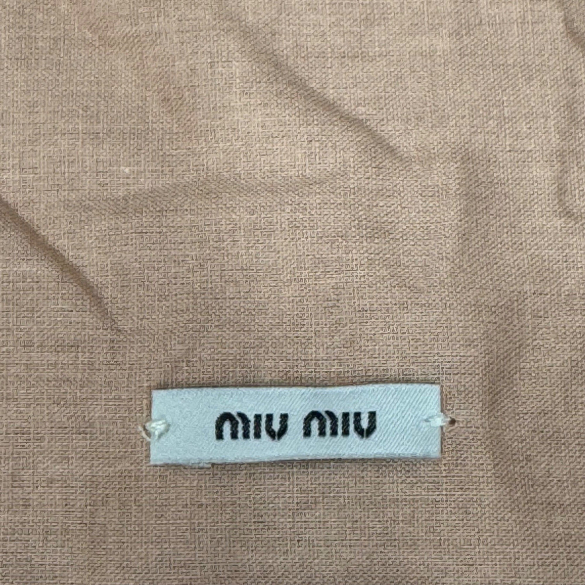 Miu Miu Dust Bag Beige Linen Drawstring 15X13 Storage Authentic Purse Handbag