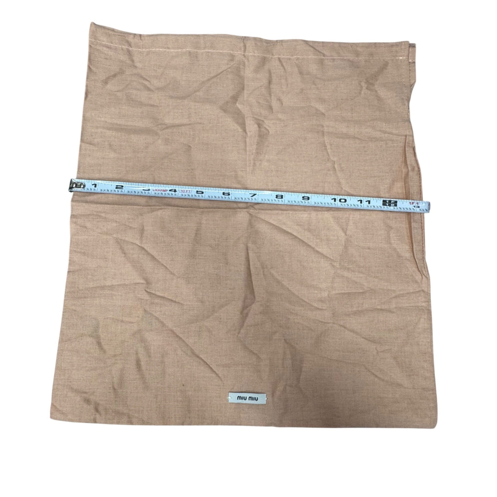Miu Miu Dust Bag Beige Linen Drawstring 15X13 Storage Authentic Purse Handbag