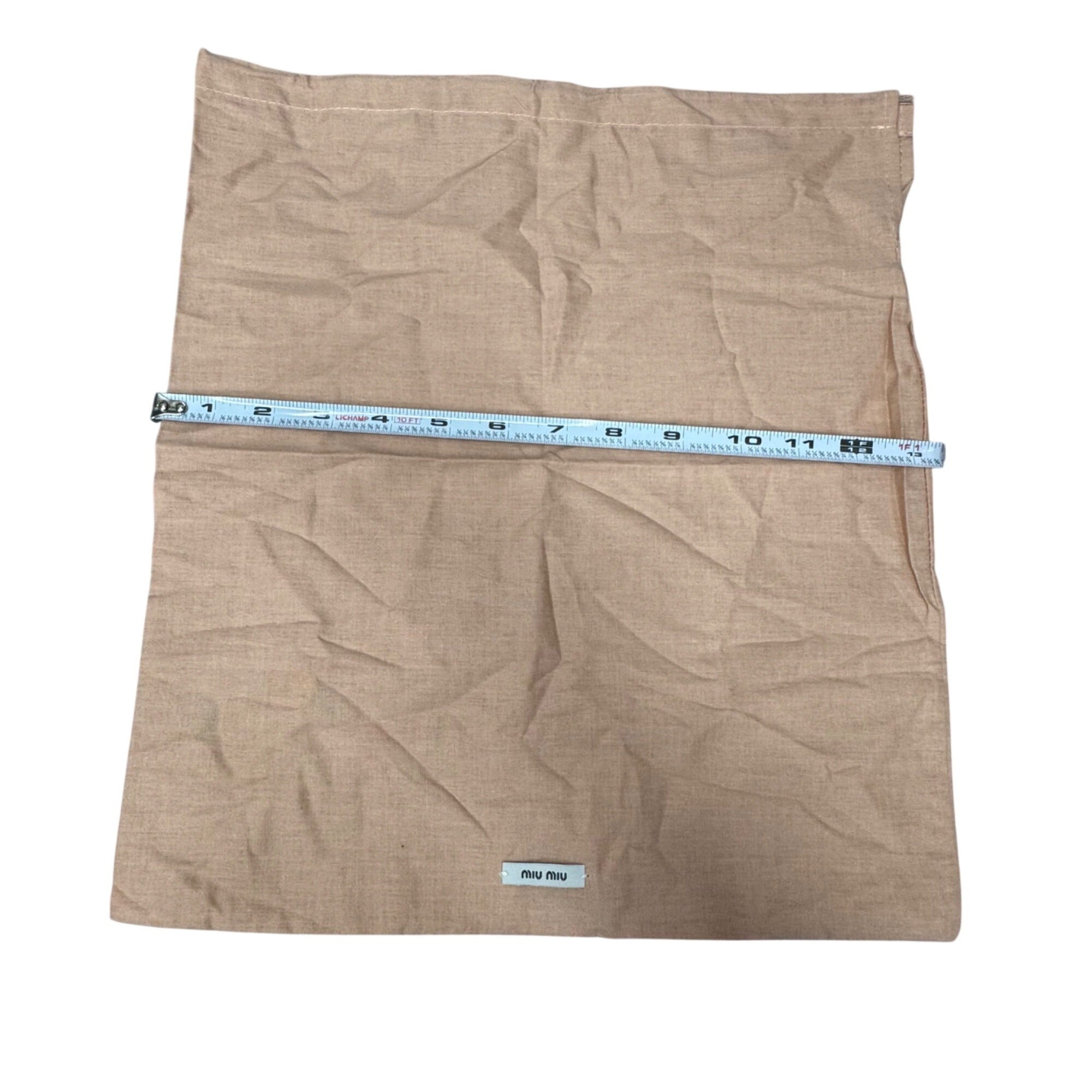 Miu Miu Dust Bag Beige Linen Drawstring 15X13 Storage Authentic Purse Handbag