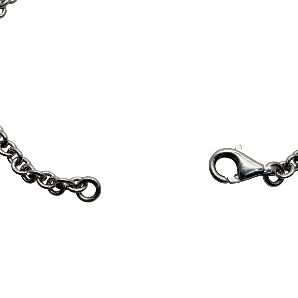 Open Heart Link Chain Necklace Sterling Silver 12.19g 16" 925 Vintage Estate