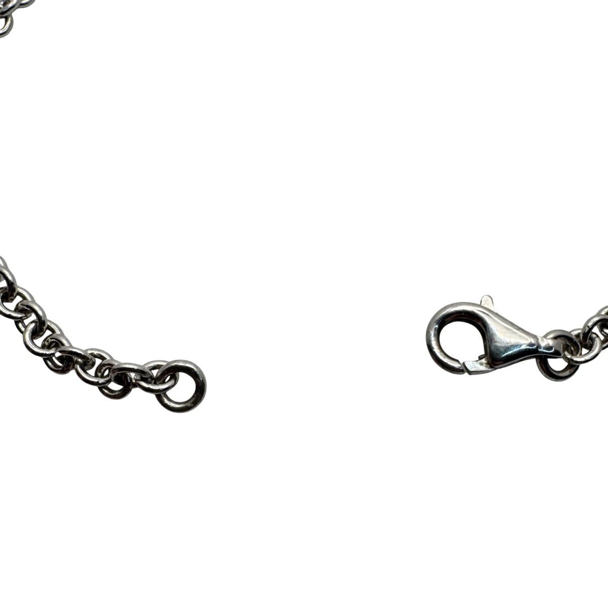 Open Heart Link Chain Necklace Sterling Silver 12.19g 16" 925 Vintage Estate