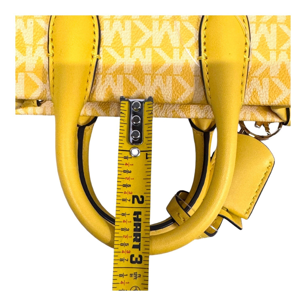 Michael Kors Mirella Small Shopper Crossbody Tote Bag Golden Yellow Logo Ombre