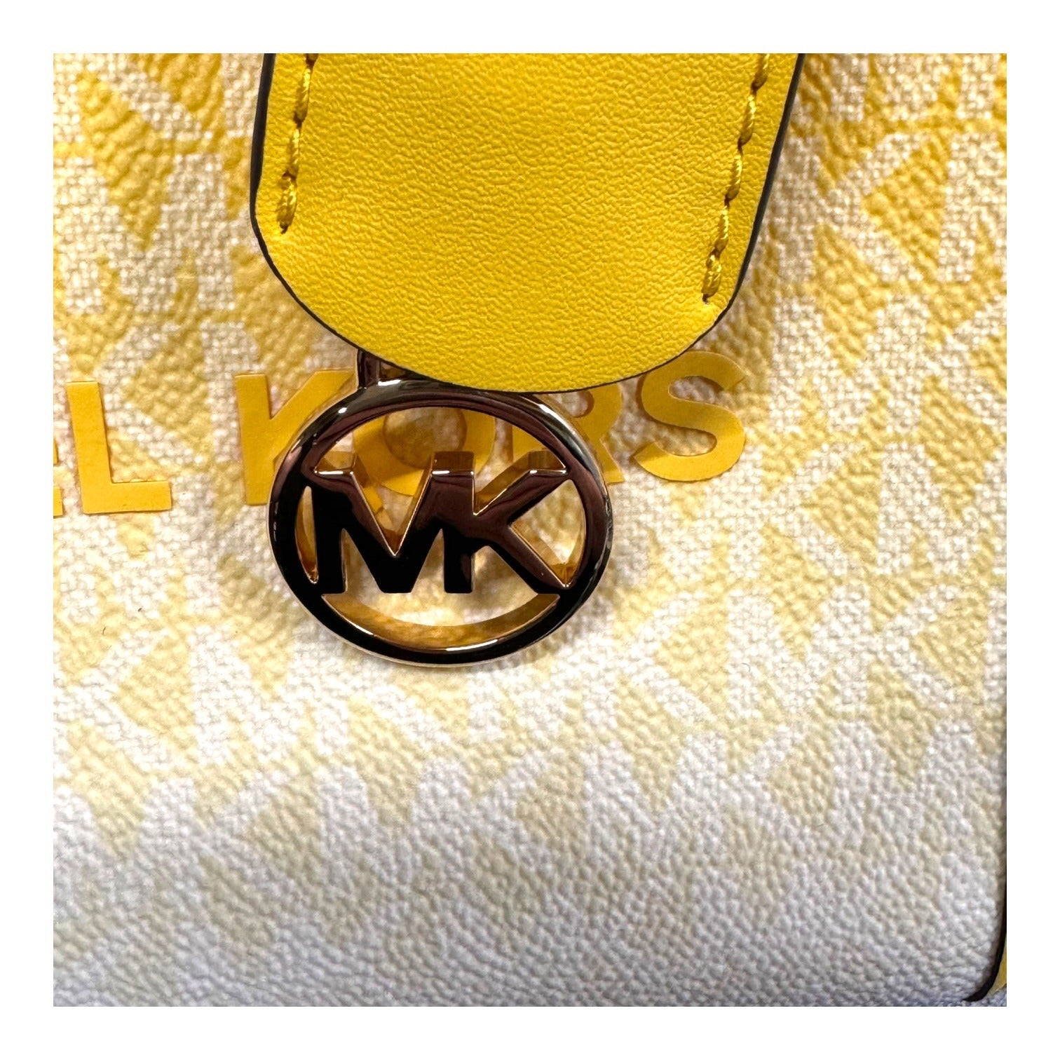 Michael Kors Mirella Small Shopper Crossbody Tote Bag Golden Yellow Logo Ombre