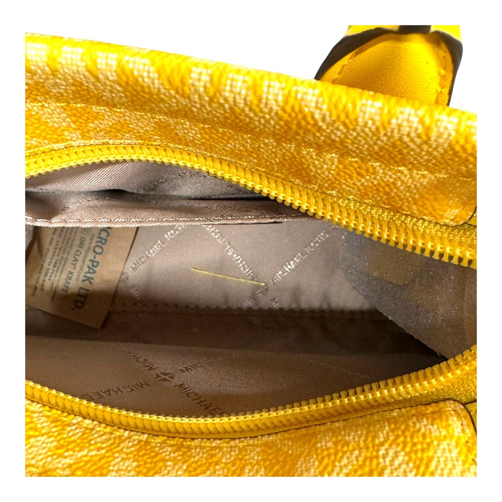 Michael Kors Mirella Small Shopper Crossbody Tote Bag Golden Yellow Logo Ombre