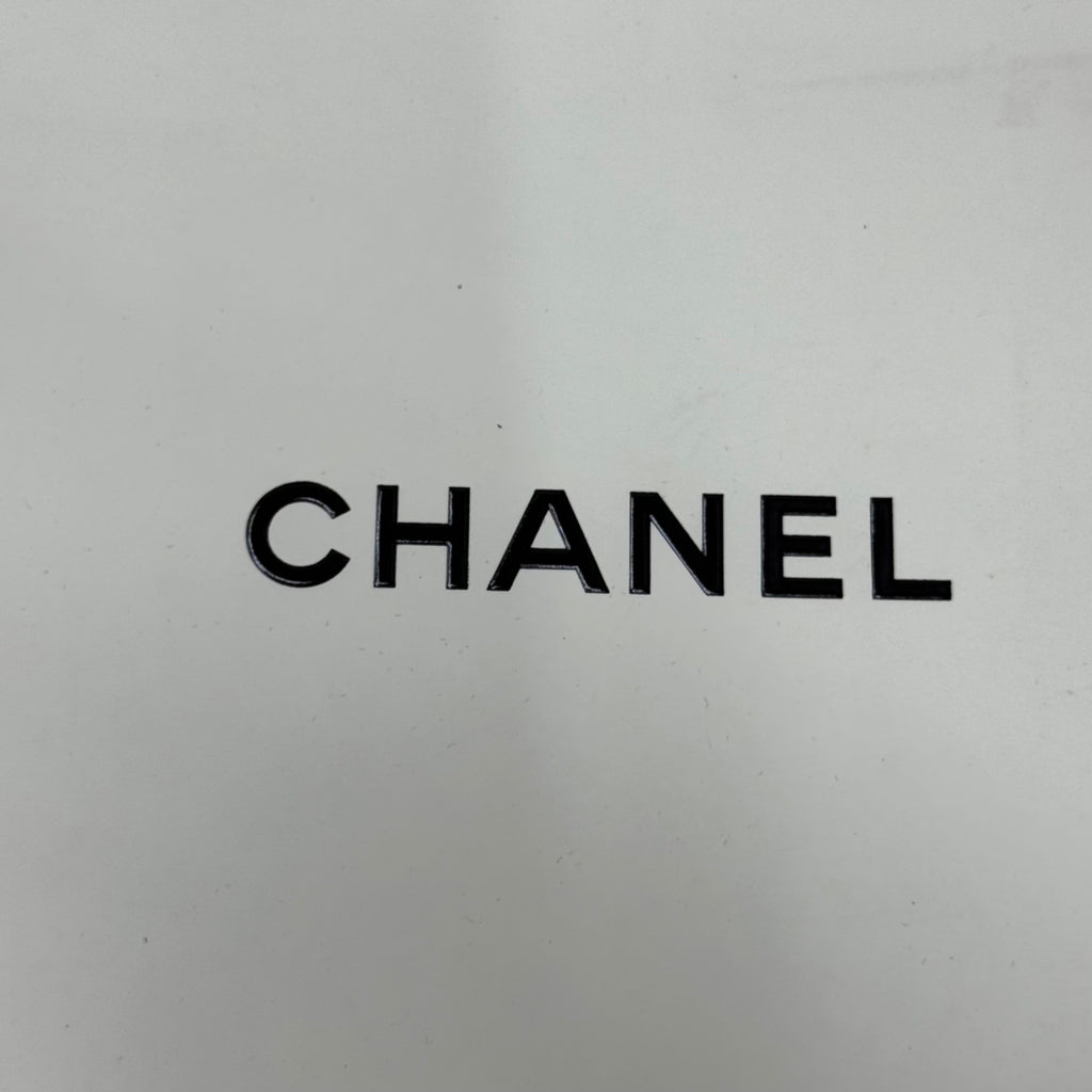 Chanel Small Shopping Bag Gift Tote Authentic Black Logo Twisted Rope Handles