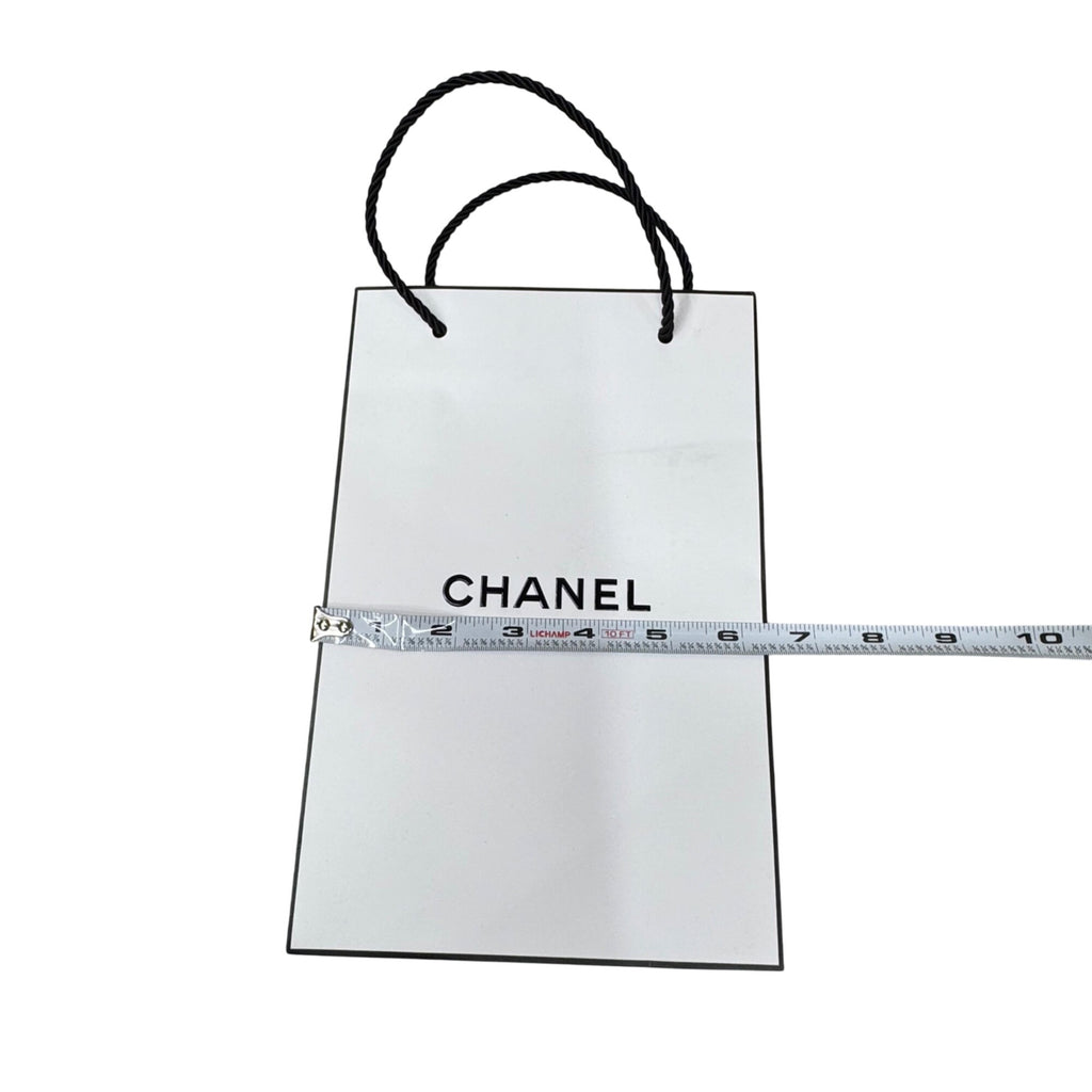 Chanel Small Shopping Bag Gift Tote Authentic Black Logo Twisted Rope Handles