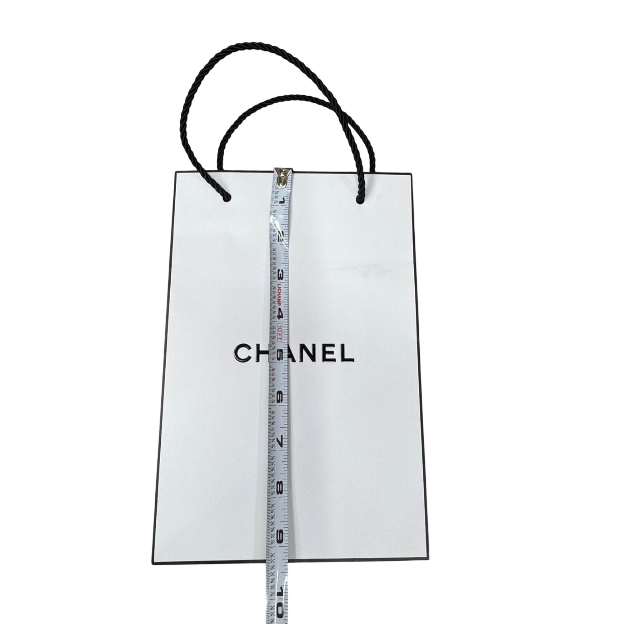 Chanel Small Shopping Bag Gift Tote Authentic Black Logo Twisted Rope Handles