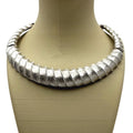 Monet Statement Runway Collar Choker Silver Tone Necklace Twisted Necklace Vtg