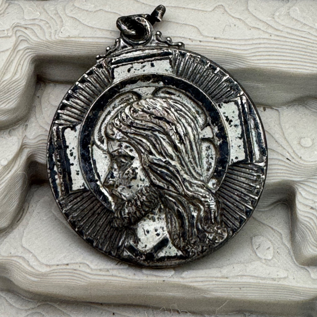 Hayward "I Am A Protestant" Pendant Sterling Silver Jesus Profile Estate Vintage