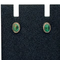 Vintage Sterling Silver 925 Oval Green Malachite Post Stud Earrings Southwest